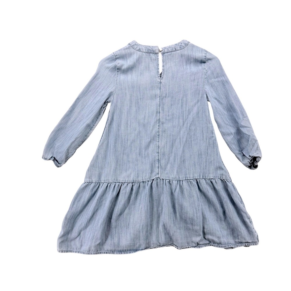 Vineyard Vines Girls Light Blue Chambray Ruffle Drop Waist Dress Size M 10-12 - Picture 9 of 10